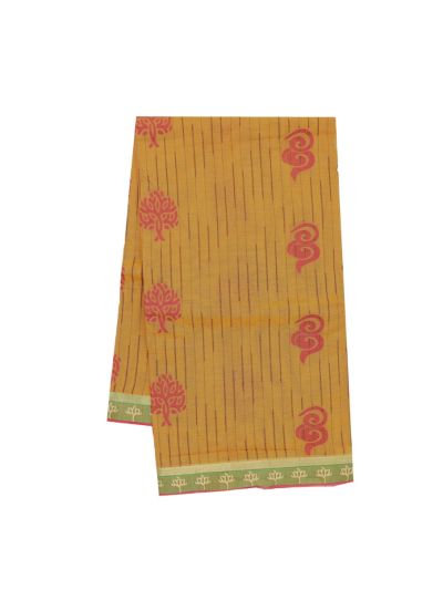 GraceCharm Kovai Cotton Striped Tree Butta with Tree Motif Pallu Saree
