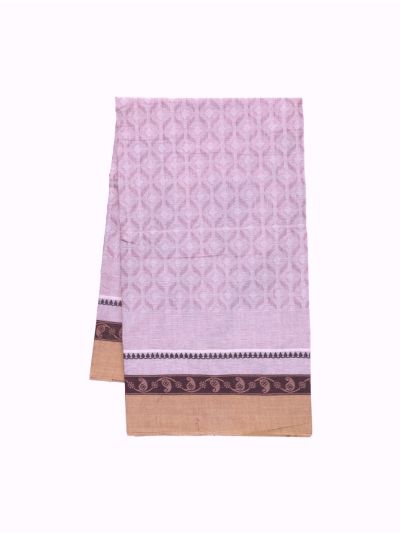 GraceCharm Kovai Cotton Geometric with Contrast Border Saree