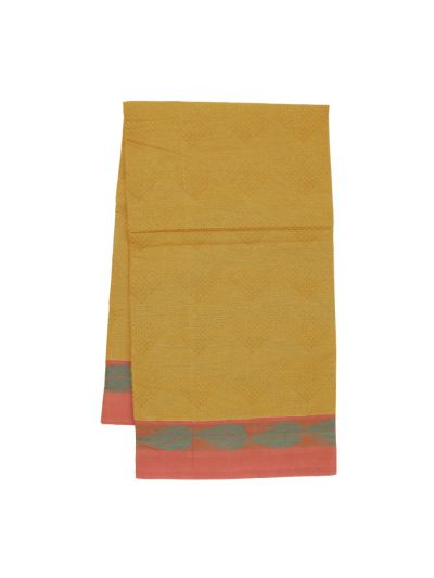GraceCharm Kovai Cotton Self Textured Body with Leaf Pattern Pallu Saree