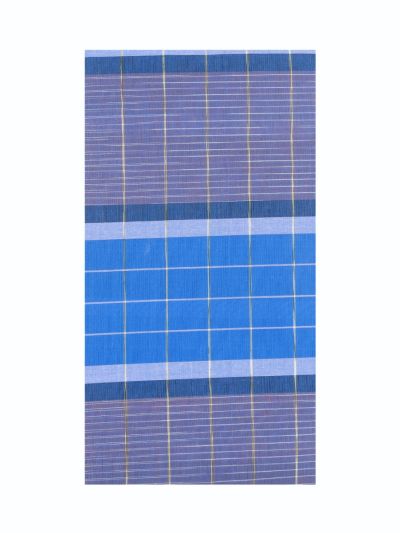 Men’s Premium  Horizontal And Vertical Grid Bands Cotton Lungi