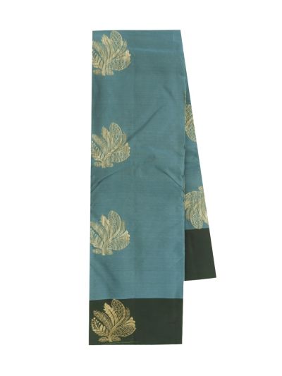 Gracecharm Art Soft Silk Leaf Butta with Floral Jaal Pallu Saree