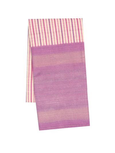 GraceCharm Semi Jute Fine Striped with Textured Pallu Saree
