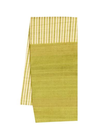 GraceCharm Semi Jute Fine Striped Body with Dotted Line Pallu Saree