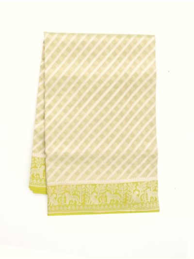 BlossomEase Pure Banarasi Silk Structured Architectural Patterns Saree
