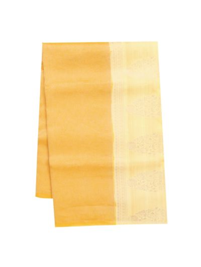 BlossomEase Pure Banarasi Silk Leaf Motif Stripes Patterns Saree
