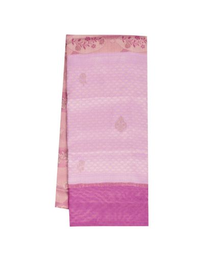 Gracecharm Fancy Semi Tissue Leaf Shaped Horizontal Pallu Saree
