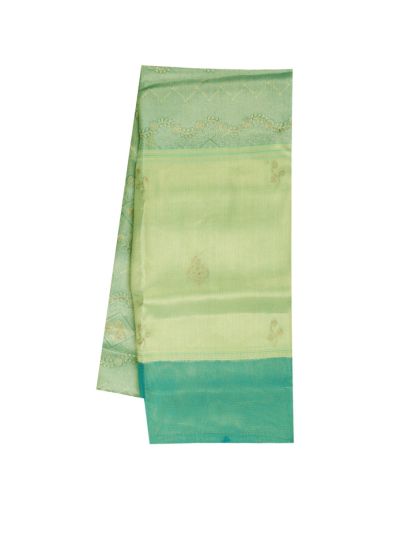 Gracecharm Fancy Semi Tissue Geometric Patterns Floral Buttis Saree
