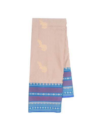 GraceCharm Art Silk Bird Butta with Floral Paisley Brocade Pallu Saree