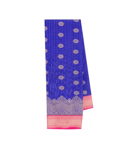 GraceCharm Art Silk Floral Butta with Contrast Pallu Saree