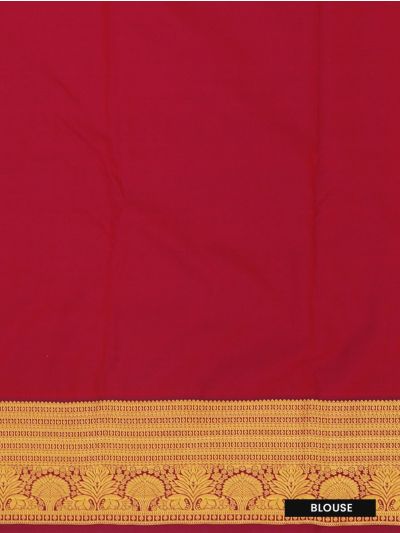 GraceCharm Art Silk Electric Indigo Paisley Butta Contrast Zari Border Saree