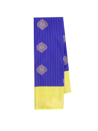 GraceCharm Art Silk Royal Blue Butta with Contrast Paisley Border Saree 
