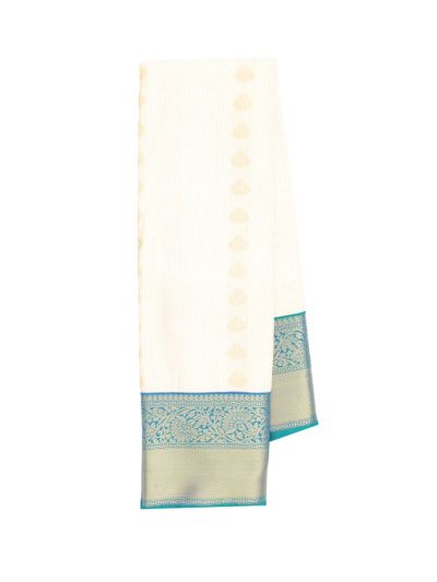 GraceCharm Art Silk Striped Butta with Diamond Brocade Pallu Saree