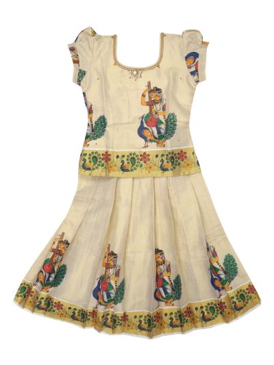 Charming Girls Readymade Stone Work Art Silk Pattu Pavadai Set