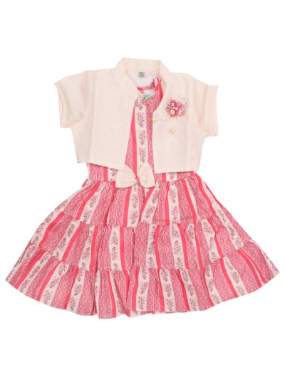 Graceful Essence Cotton Girls Fancy Readymade Western Frock