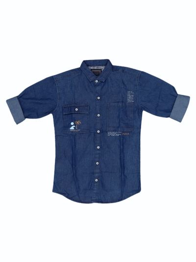 Gracecharm Boys Denim Casual Full Sleeve Shirt