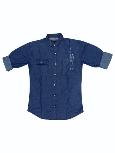 Gracecharm Boys Soft Denim Casual Full Sleeve Shirt