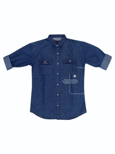 Gracecharm Boys Soft Denim Casual Full Sleeve Shirt