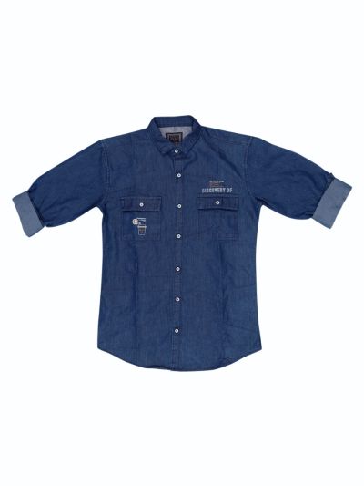 Gracecharm Boys Soft Denim Casual Full Sleeve Shirt
