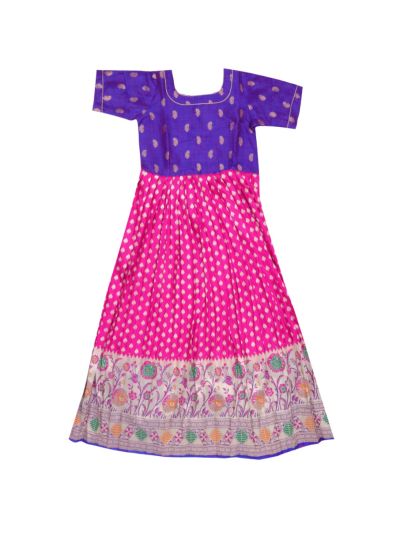 Charming Girls Readymade Banarasi Pattu Pavadai Set