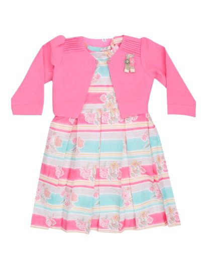 Graceful Essence Slub Cotton Girls Fancy Readymade Western Frock