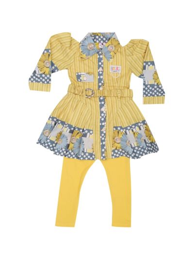 Graceful Essence Satin Mix Girls Fancy Readymade Western Dress