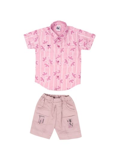 Graceful Essence Boys Trendy Cotton Printed Shirt and Shorts Set