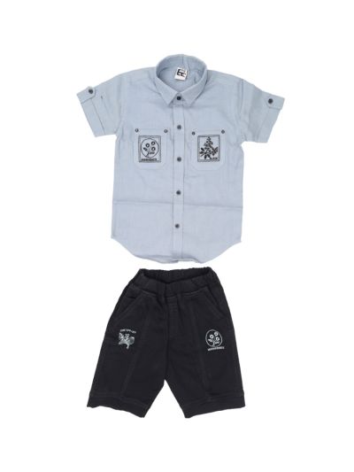 Graceful Essence Boys Trendy Cotton Shirt and Shorts Set