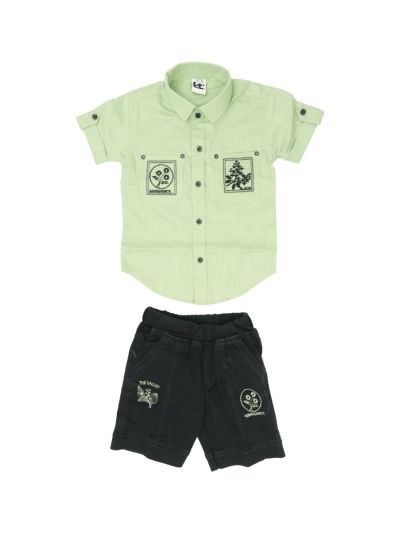 Graceful Essence Boys Trendy Cotton Shirt and Shorts Set