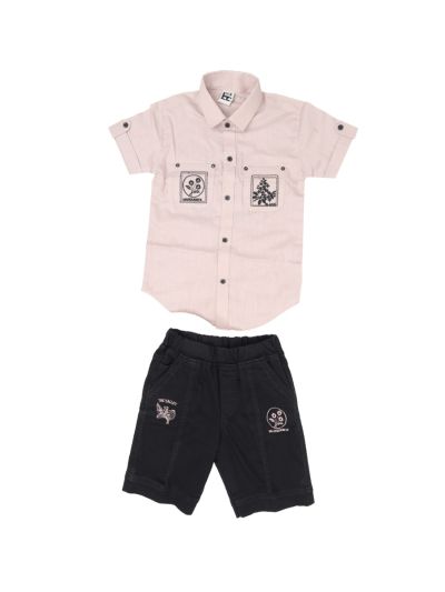 Graceful Essence Boys Trendy Cotton Shirt and Shorts Set