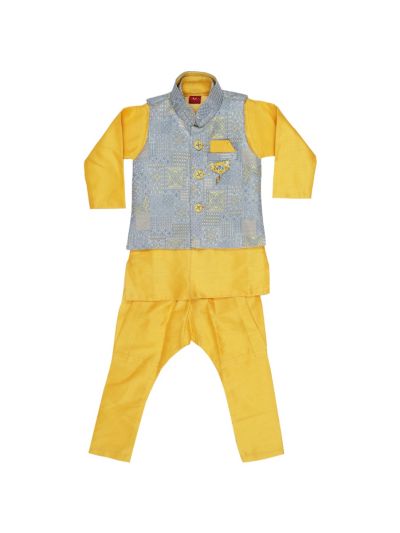 Graceful Essence Readymade Kurta Set with Waistcoat for Baby Boy