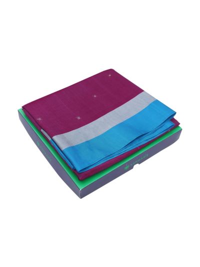 Kanmanie Elegant Butta Design with 5 Inch Tissue Border Soft Silk Saree