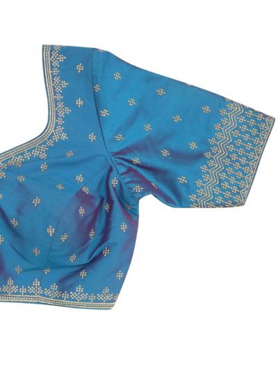 Graceful Essence Elegant Silk Cotton Embroidery Work Readymade Blouse