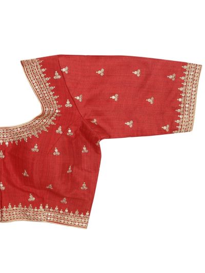 Graceful Essence Elegant Silk Cotton Embroidery Work Readymade Blouse