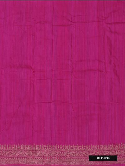 BlossomEase Pure Banarasi Silk Butta Design with Antique Zari Border Saree