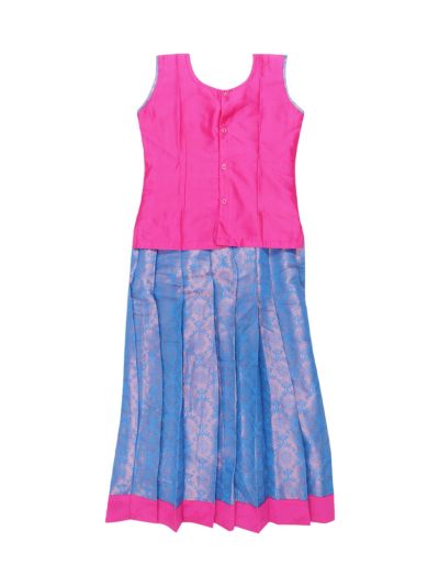 Charming Girls Readymade Art Silk Pattu Pavadai Set