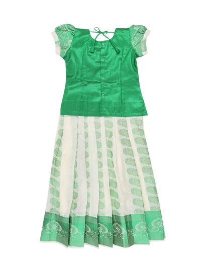 Charming Girls Readymade Stone Work Art Silk Pattu Pavadai Set