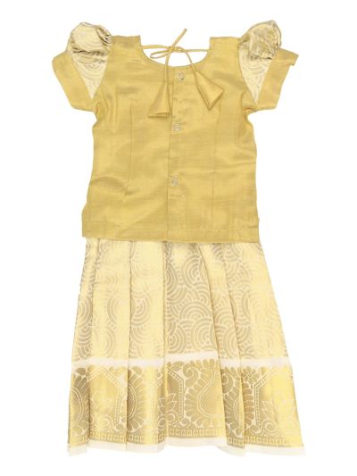 Charming Girls Readymade Stone Work Art Silk Pattu Pavadai Set