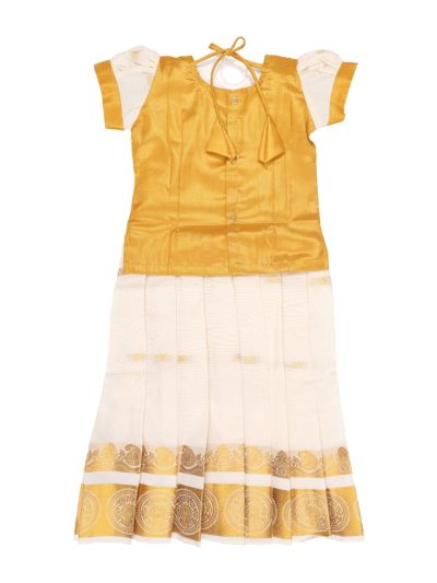 Charming Girls Readymade Stone Work Art Silk Pattu Pavadai Set