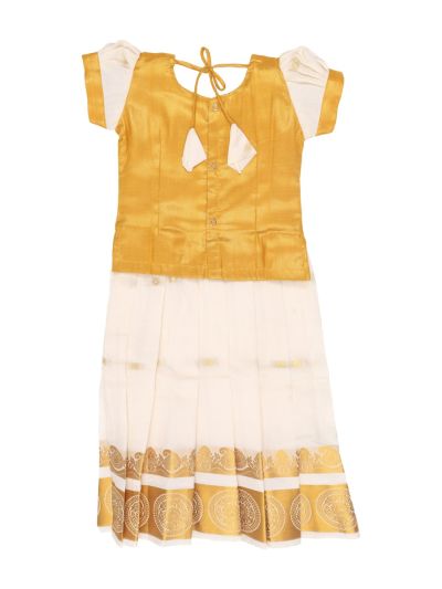 Charming Girls Readymade Stone Work Art Silk Pattu Pavadai Set