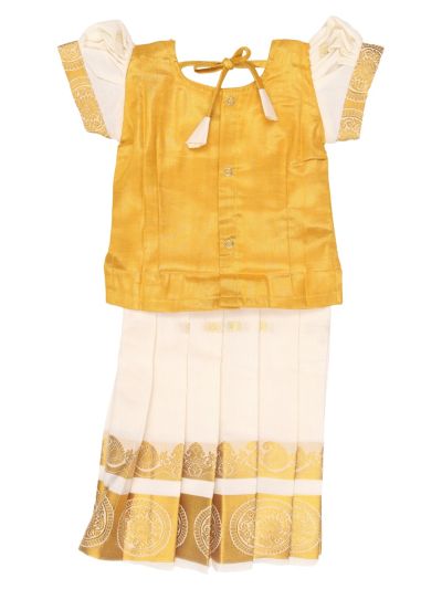 Charming Girls Readymade Stone Work Art Silk Pattu Pavadai Set