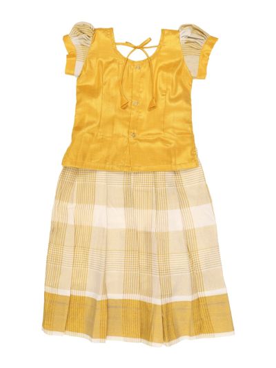 Charming Girls Readymade Stone Work Art Silk Pattu Pavadai Set