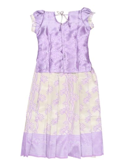 Charming Girls Readymade Stone Work Art Silk Pattu Pavadai Set