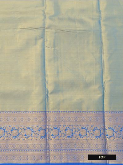 Kanmanie Pure Silk Floral Design with Contrast Border Pavadai Material
