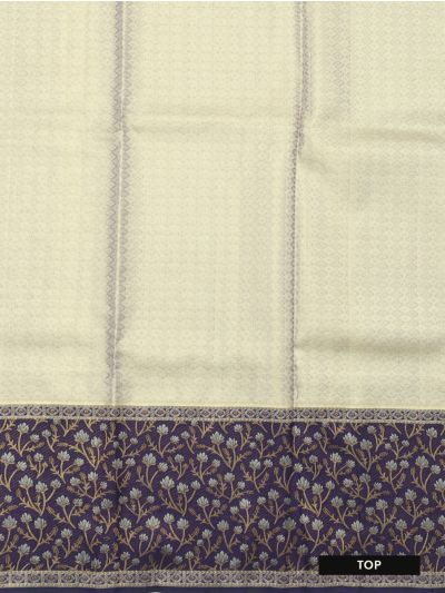 Kanmanie Pure Silk Geometric Butta Design with Contrast Border Pavadai Material