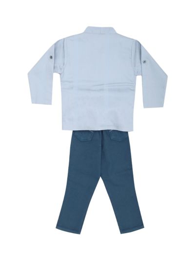 Gracecharm Boys Cotton Casual Jacket with T-Shirt and Pant Set  