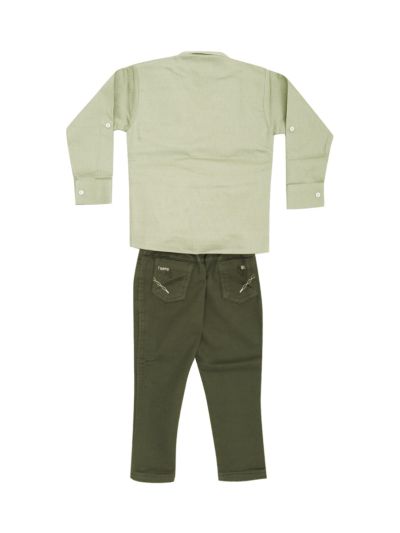 Gracecharm Boys Cotton Casual Jacket with T-Shirt and Pant Set