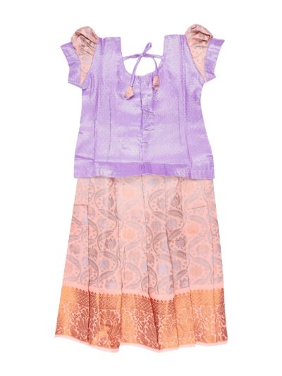 Charming Girls Readymade Stone Work Art Silk Pattu Pavadai Set
