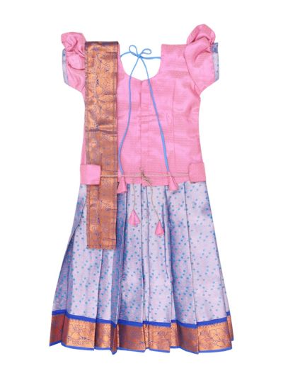 Charming Girls Readymade Art Silk Pattu Pavadai Set