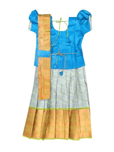 Charming Girls Readymade Art Silk Pattu Pavadai Set