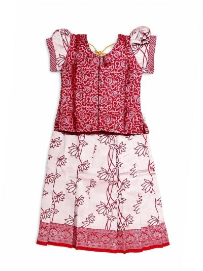 Charming Girls Readymade Stone Work Art Silk Pattu Pavadai Set